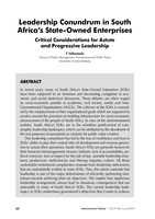 Leadership conundrum in South Africa’s state-owned enterprises : critical considerations for astute and progressive leadership