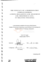 The efficacy of a homoeopathic complex remedy, (atropa belladonna 6 ch, gelsemium 6 ch, phosphorus 6ch), in treating influenza