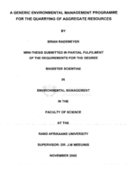 A generic environmental management programme for the quarrying of aggregate resources