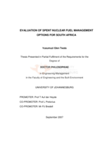 Evaluation of spent nuclear fuel management options for South Africa