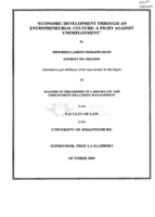 Economic development through an entrepreneurial culture : a fight against unemployment