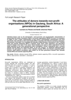 The attitudes of donors towards non-profit organisations (NPOs) in Gauteng, South Africa : a generational perspective