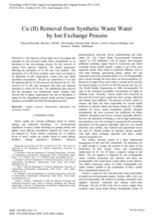 Cu (II) removal from synthetic waste water by ion exchange process