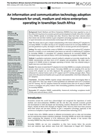 An information and communication technology adoption framework for small, medium and micro-enterprises operating in townships South Africa
