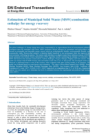 Estimation of municipal solid waste (MSW) com-bustion enthalpy for energy recovery