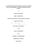 Collaboration between the principal and school governing body in the management of financial resources in public schools