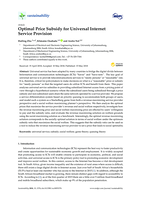 Optimal price subsidy for universal internet service provision