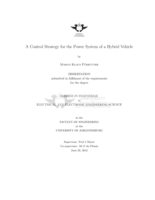 A control strategy for the power system of a hybrid vehicle