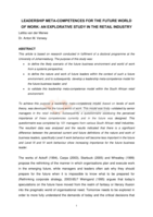 Leadership meta-competences for the future world of work: an explorative study in the retail industry
