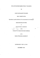 Evaluation responsibilities of teachers