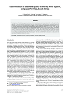 Determination of sediment quality in the Nyl River system, Limpopo Province, South Africa