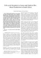 Life-cycle inventory to assess and analyze biodiesel production in South Africa