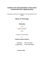 Isolation and characterization of bio-active compounds from Lippia javanica