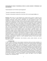 Understanding the impact of devolutionary reforms on poverty reduction in Zimbabwean rural local authorities