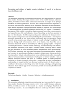 Perceptions and attitudes of pupils towards technology : in search of a rigorous theoretical framework