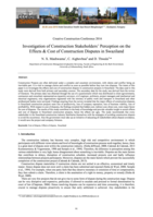 Investigation of construction stakeholders' perception on the effects & cost of construction disputes in Swaziland