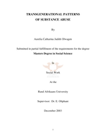 Transgenerational patterns of substance abuse