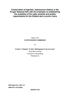 Conservation of tigerfish, Hydrocynus vittatus, in the Kruger National Park with the emphasis on establishing the suitability of the water quantity and quality requirements for the Olifants and Luvuvhu rivers