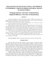Challenges of financing small and medium enterprises’ growth through public equity in South Africa