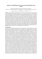 Impacts of landfill disposal of construction and demolition waste (CDW)