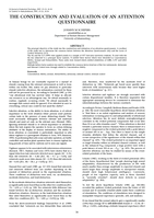The construction and evaluation of a Attention Questionnaire.