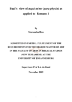 Paul's view of para physin as applied to Romans I.