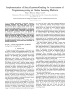 Implementation of specifications grading for assessment of programming using an online learning platform