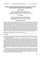 Identification of health and safety performance improvement indicators for small and medium construction enterprises: a Delphi consensus study