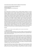 Factors driving innovation strategies and long‐term capability in the financial industry