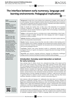 The interface between early numeracy, language and learning environments : pedagogical implications