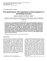 Port performance : the importance of land transport in a developing economy