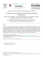 Crystallite size determination of thermally deposited gold nanoparticles