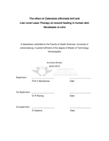 The effect of Calendula officinalis 3cH and low level  laser therapy on wound healing in human skin fibroblasts in-vitro
