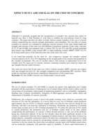 Effect of fly ash and slag on the cost of concrete