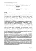 Critical success factors for information technology (IT) projects in  South Africa