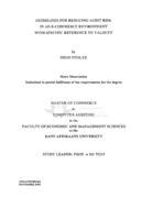 Guidelines for reducing audit risk in an e-commerce environment with specific reference to validity