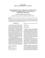 Social-background factors affecting the academic success of first year sociology students at the University of Johannesburg, South Africa