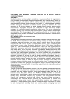 Exploring the internal service quality of a South African corporate bank