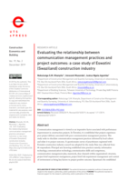 Evaluating the relationship between communication management practices and project outcomes : a case study of Eswatini (Swaziland) construction industry