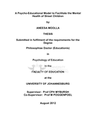 A psycho-educational model to facilitate the mental health of street children
