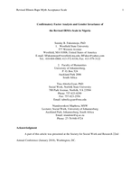 Confirmatory factor analysis and gender invariance of the revised IRMA-Scale in Nigeria