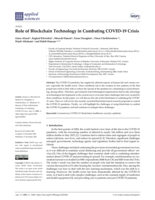 Role of Blockchain Technology in Combating COVID‐19 Crisis