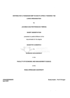 Criteria for a paradigm shift in South Africa towards the living organisation