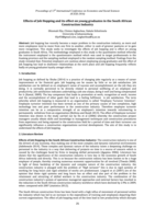 Effects of job hopping and its effect on young graduates in the South African construction industry