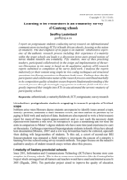Learning to be researchers in an e-maturity survey of Gauteng schools