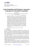 Using participation and participatory approaches to introduce ICTs into rural communities