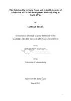 The relationship between home and school literacies of a selection of Turkish immigrant children living in South Africa