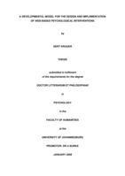 A developmental model for the design and implementation of Web-based psychological interventions