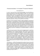 Photobiomodulation : an accepted therapeutic modality?