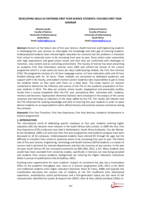 Developing skills of entering first year science students : focused first year seminar